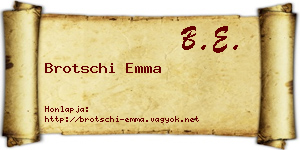 Brotschi Emma névjegykártya